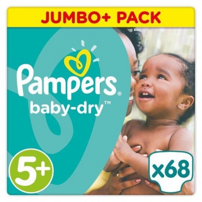 Pampers Baby Dry Nappies Size 5+ Jumbo+ Pack RRP 13.99 CLEARANCE XL 12.99